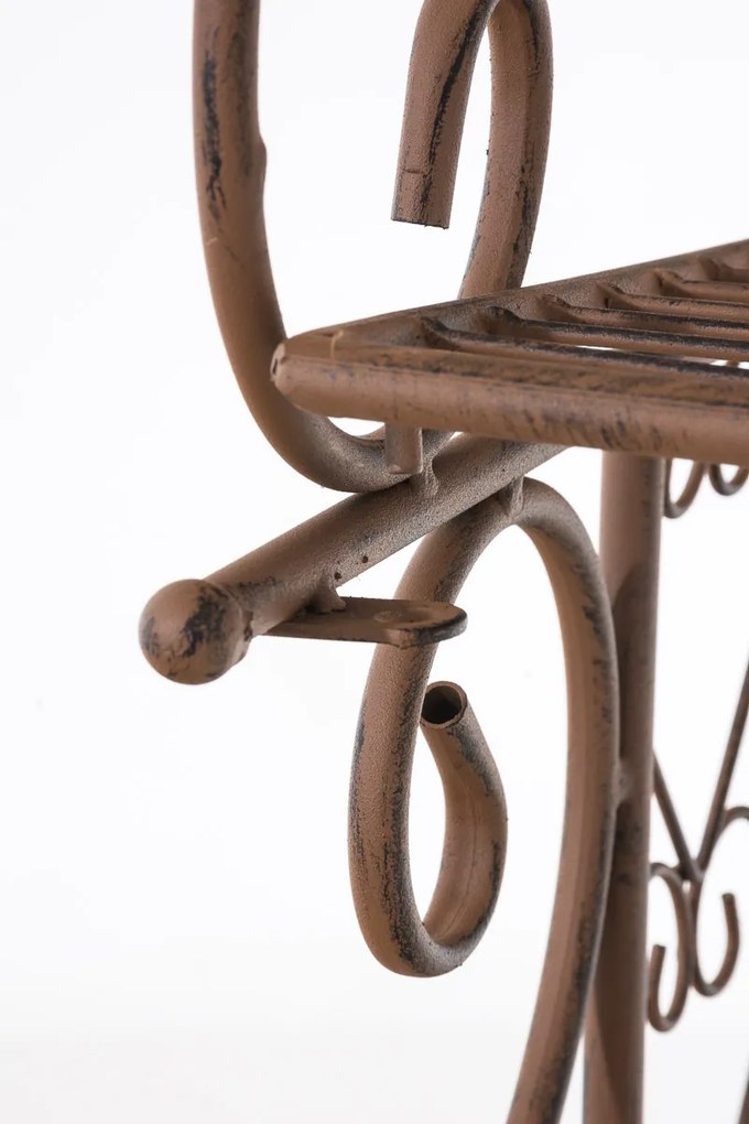 Kovová polica regál Anja - Hnedá antik