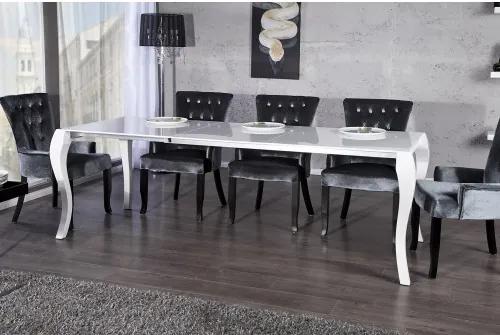 Rozkladací jedálenský stôl 20053 170/200/230x85cm Barocco Biely Vysoký lesk-Komfort-nábytok
