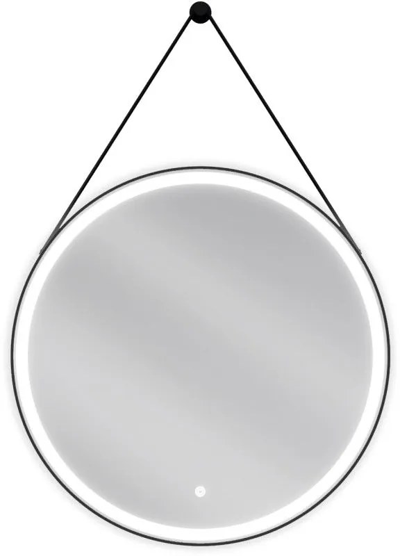 Mexen Reni, LED kúpeľňové zrkadlo s podsvietením 70x70 cm, 6000K, čierny rám, ochrana proti zahmlievaniu, 9812-070-070-611-70