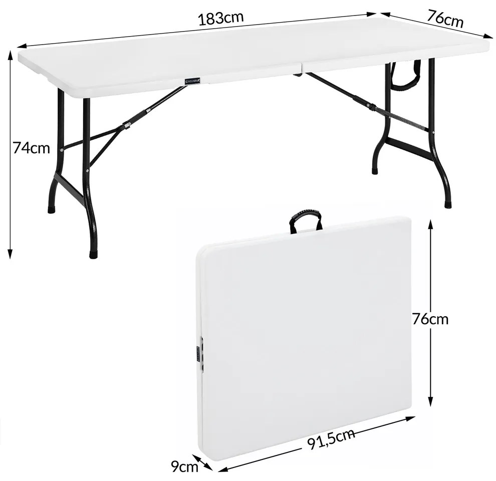 InternetovaZahrada Skladací stôl biely - 183x76cm