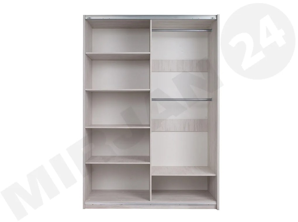 Skriňa Verdek SZ150 VD12, Farby: dub monastery / dub monastery + čierny lesk, Osvetlenie: osvetlenie LED, Systém tichého zatvárania: áno, Zrkadlo: nie