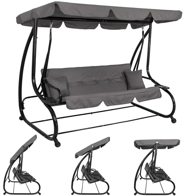 Záhradná hojdačka LINDA SPRINGOS GS0003-sivá