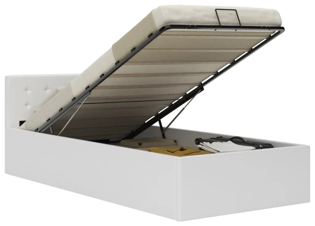 Hydraulický posteľný rám+úložný priestor, umelá koža 90x200 cm