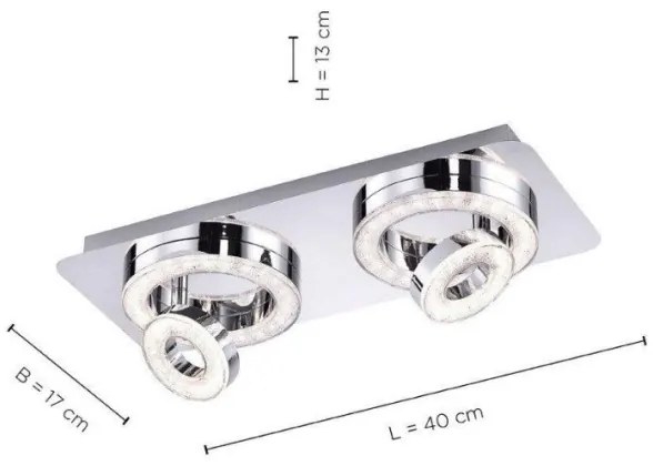 Leuchten Direkt 14521-17 - LED Stropné svietidlo TIM 2xLED/2,8W/230V + 2xLED/3,1W