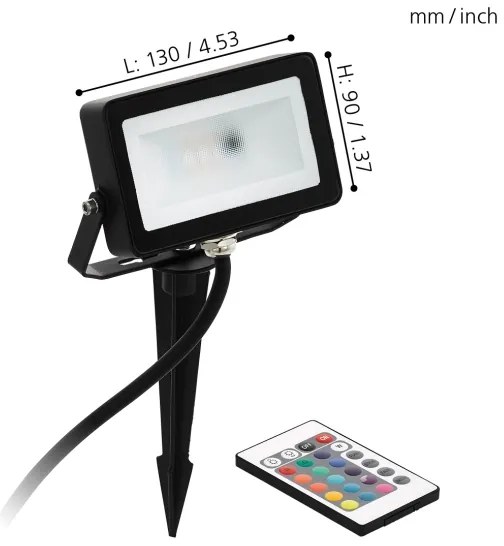 Eglo 98185 - LED RGB Reflektor FAEDO 4 LED/10W/230V + diaľkové ovládanie