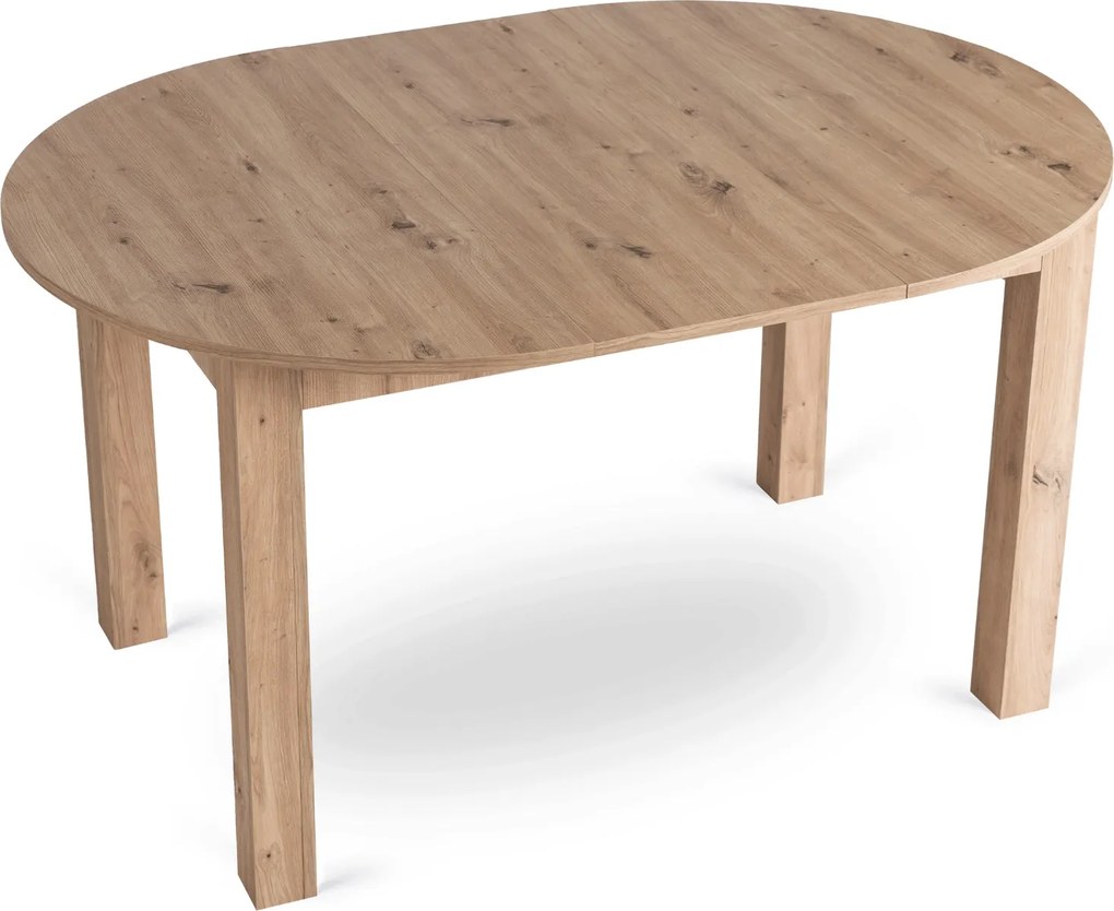 Vintino Jedálenský okrúhly stôl AMFORA dub artisan svetlý 102–142 cm