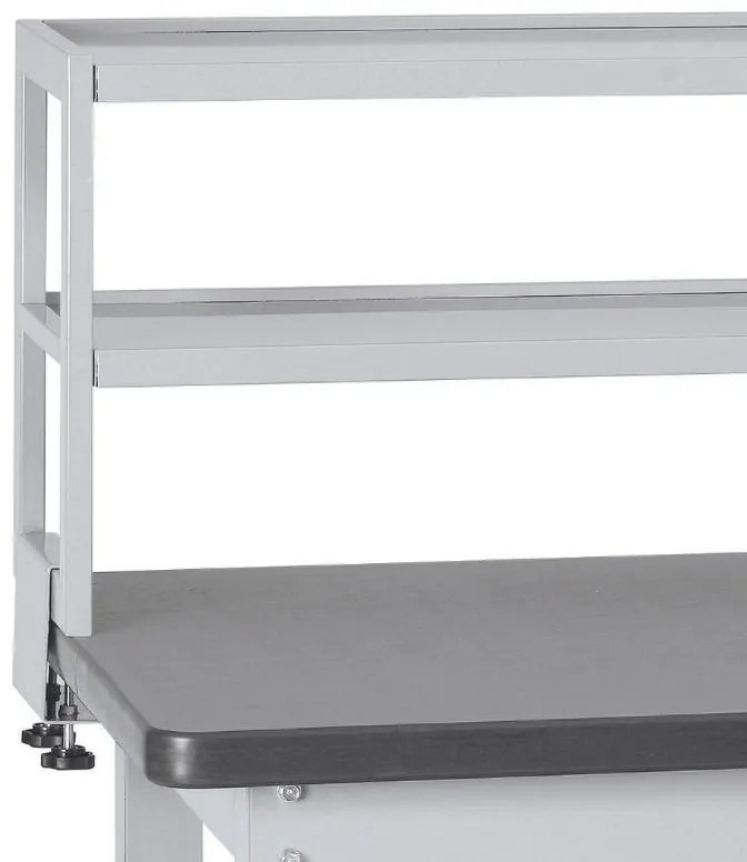 Prídavné kovové police na náradie pre stoly BL, 2 police, nosnosť 40 kg, 1500 x 300 x 450 mm