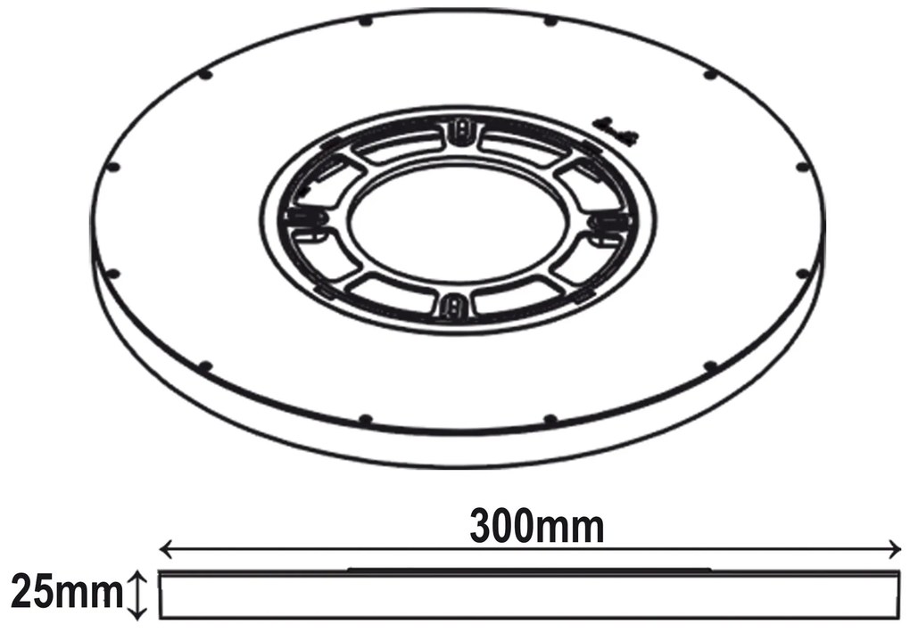 TOP LIGHT Svetlo stropné Revit 30C CCT, Čierna