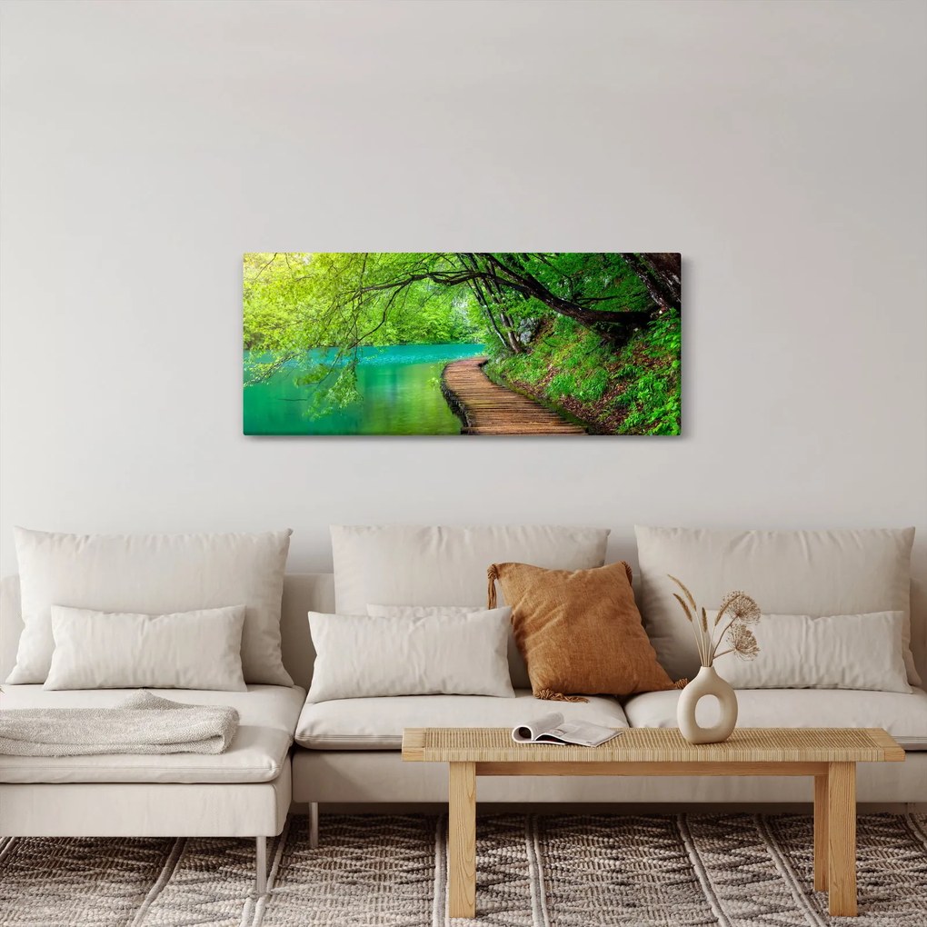 Obraz - Plitvické jazerá (120x50 cm)