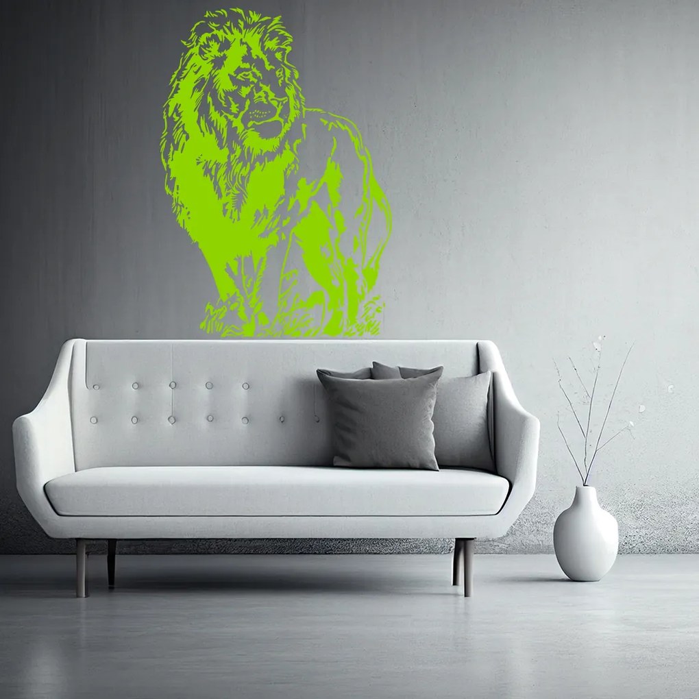Veselá Stena Samolepka Pózujúci lev Farba: oranžová, Veľkosť: 100 x 69 cm