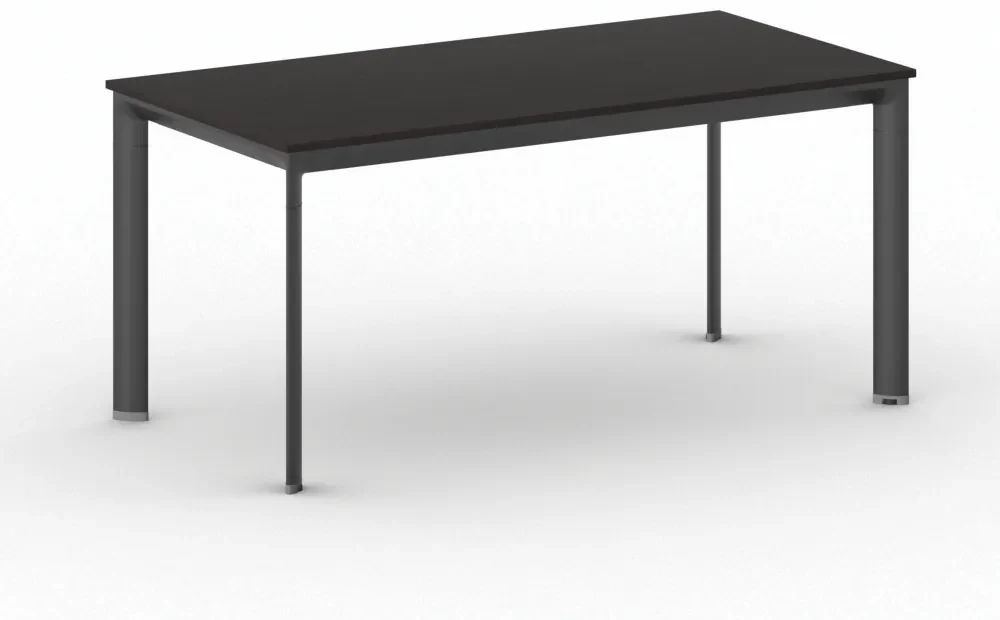 Kancelársky stôl PRIMO INVITATION, čierna podnož, 1600 x 800 mm, wenge