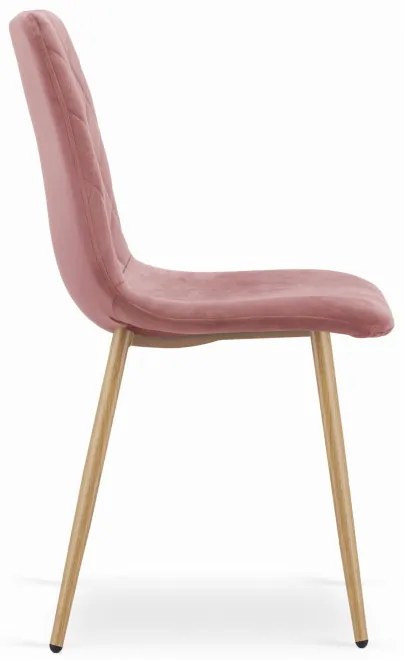 Set dvoch jedálenských stoličiek TURIN - ružové (hnedé nohy) 2ks