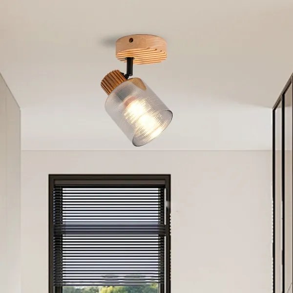 Brilagi - Nástenné bodové svietidlo HYGGE 1xE14/15W/230V drevené/dymové