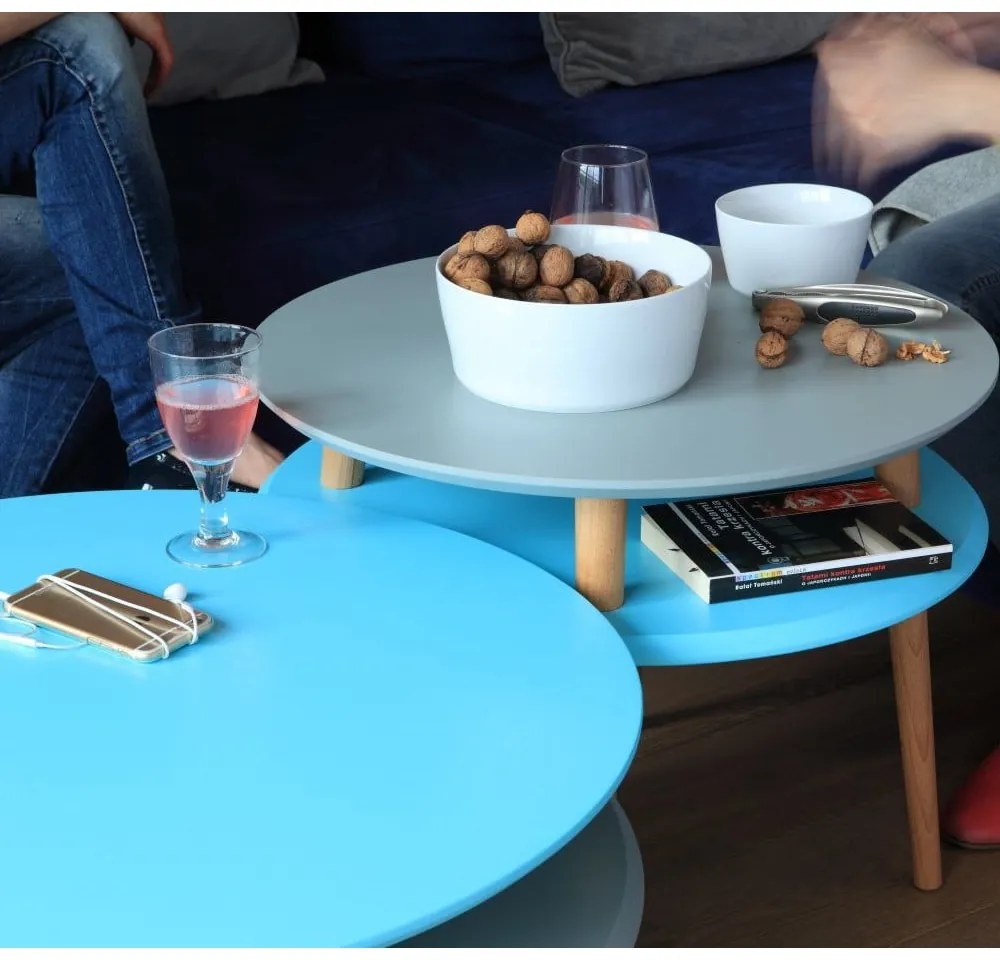 Grafitovosivý konferenčný stolík Ragaba UFO, ⌀ 70 cm