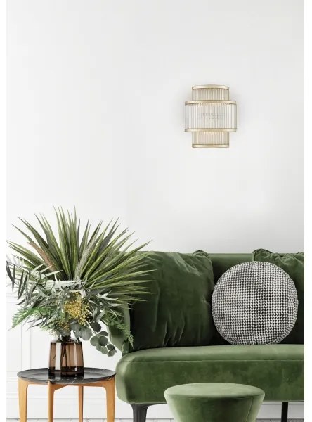 Zuma Line W0528-02B-V6AC - Nástenné svietidlo SERGIO 2xG9/33W/230V zlatá