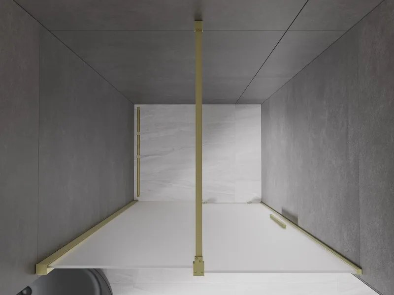 Mexen Velar, posuvné sprchové dvere do otvoru 110 cm, 8mm sklo námraza, zlatá matná, 871-110-000-31-55