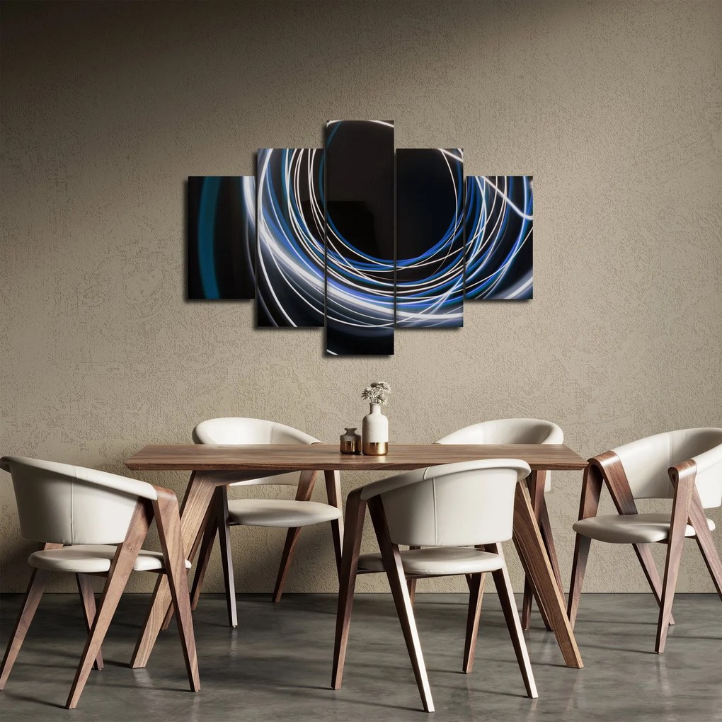 Obraz modrých liniek (150x105 cm)