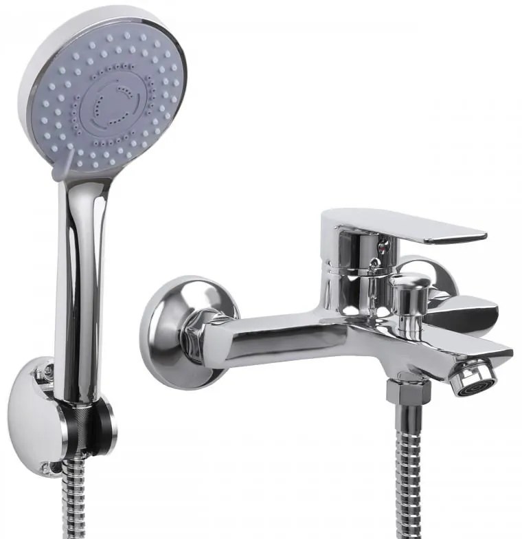 Erga Hary, nástenná vaňová batéria s ručnou sprchovou súpravou, chrómová, ERG-YKA-BW.HARY-CHR
