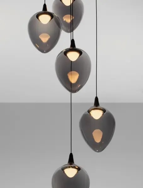 Minimalistický luster Nali 5 Čierna