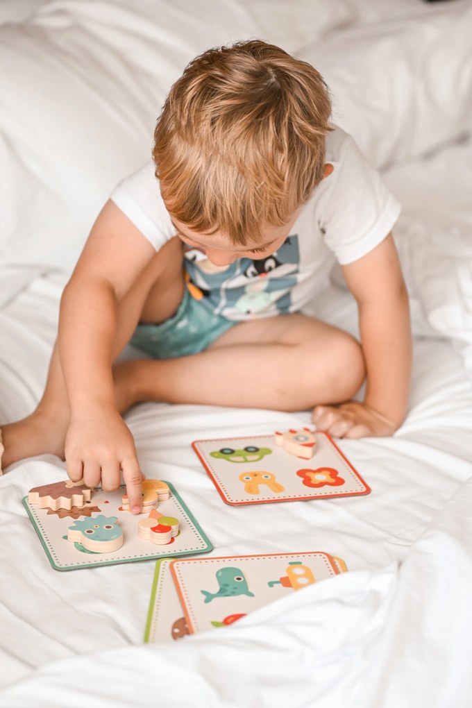 Drevené pexeso na senzorické vnímanie a priraďovanie