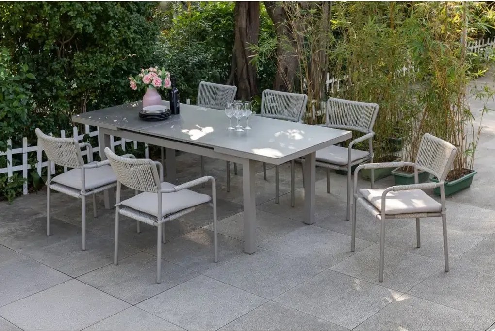 Jedálenská súprava VELIA béžová, 6+1