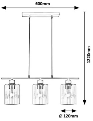 Rabalux - Luster na lanku 3xE27/40W/230V