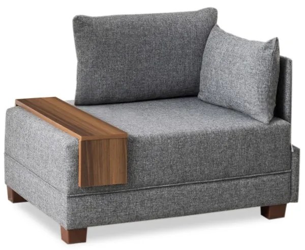 Kreslo Fly 100 cm sivé pravé