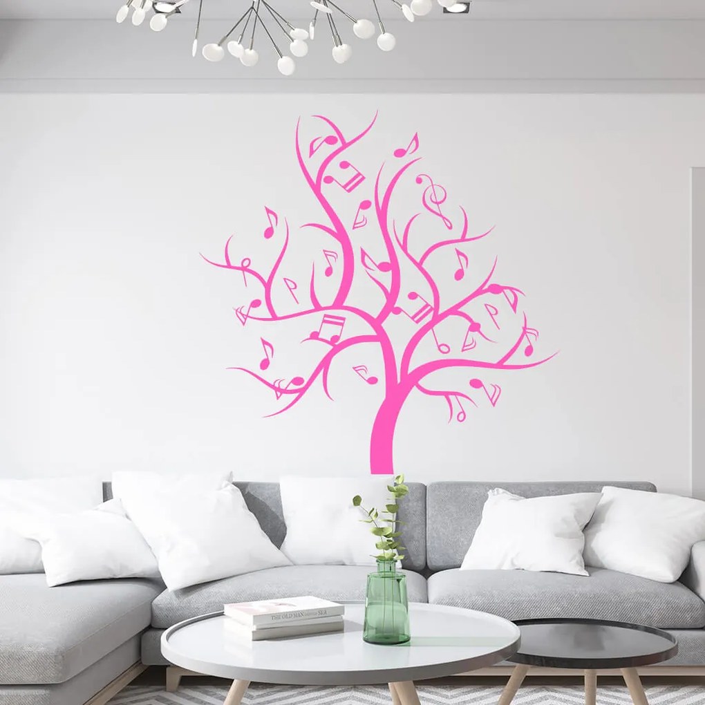 Veselá Stena Samolepka Hudobný strom Farba: oranžová, Veľkosť: 100 x 100 cm