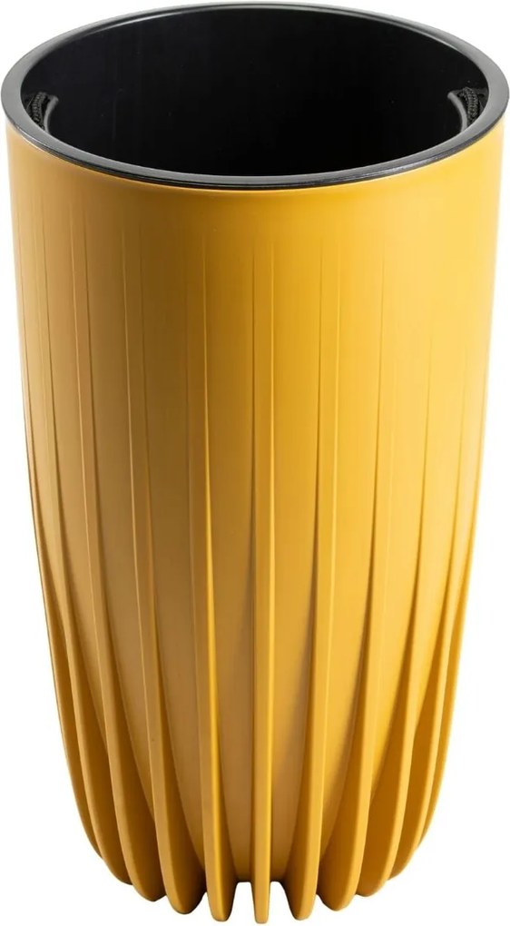 PLASTOVÝ KVETINÁČ STRIPPED 29X51,5 CM HORČICOVÁ