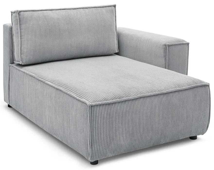 Svetlosivý menčestrový modul pohovky (pravý roh) Nihad modular – Bobochic Paris