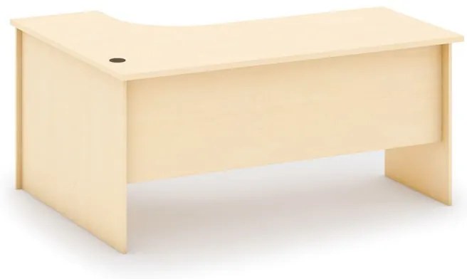 Rohový kancelársky písací stôl MIRELLI, 140x120 cm, pravý, breza