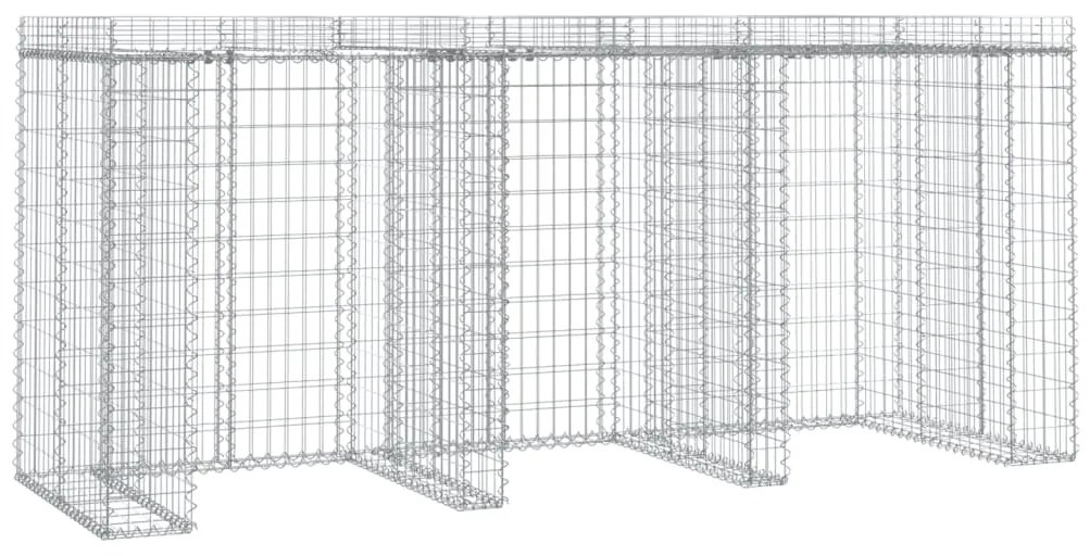 Gabiónová stena na smetný kôš 270x91x120 cm pozinkované železo