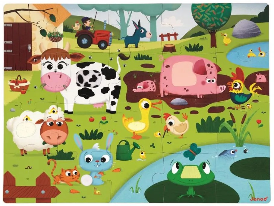 Puzzle hmatové - Zvieratká na farme - 20 ks