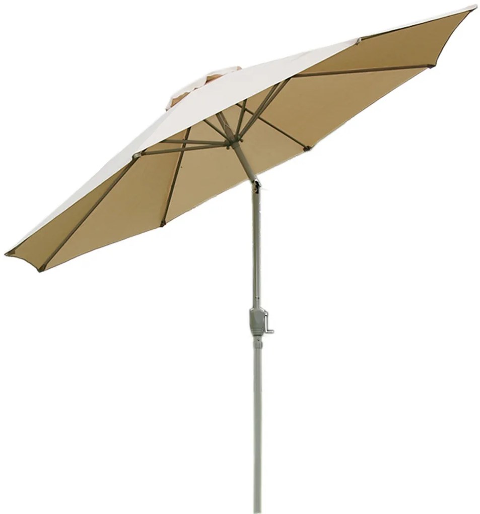 Slnečník N19 Ø 3m sklopný polyester/hliník - krémový