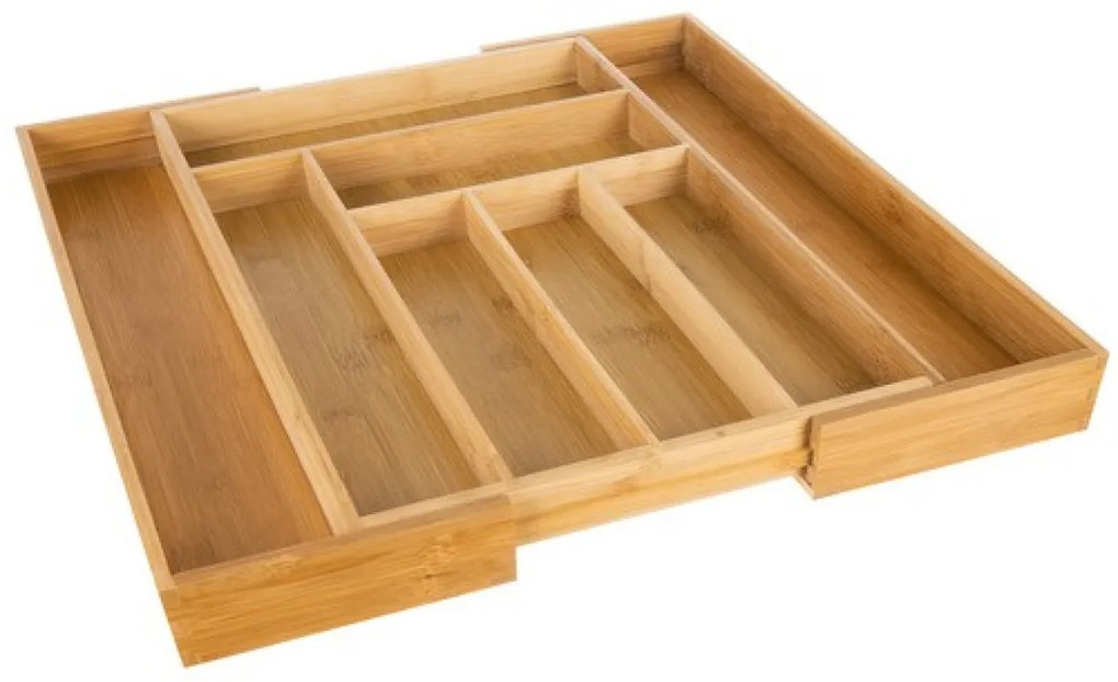 eCarla Organizér do zásuvky, príborník, bambusový, nastaviteľný ISO 33,5-50x46x4,6cm