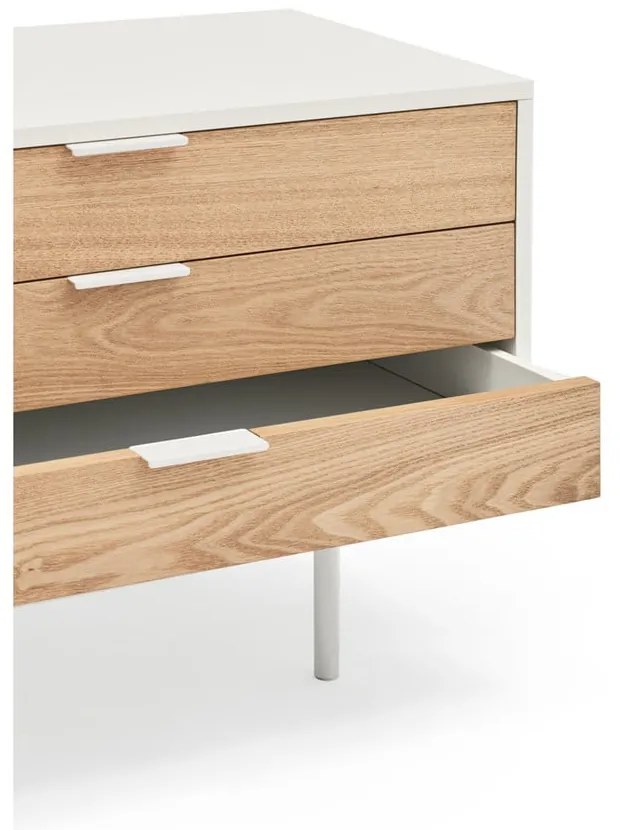 TV stolík v dekore duba v bielo-prírodnej farbe 180x52 cm Sierra – Teulat