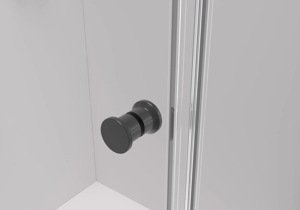 Cerano Volpe, sprchovací kút so skladacími dverami 80(dvere) x 80(stena), 6mm číre sklo, čierny profil, CER-CER-427318