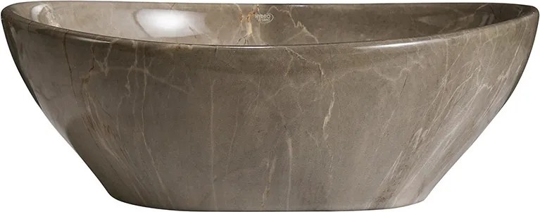 BPS-koupelny Keramické umývadlo na dosku HYD-LU-MAR8-405 40,5x30 cm, hnedý mramor