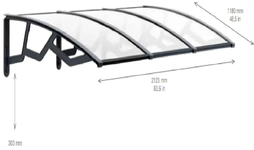 ARTPLAST Vchodová strieška 120x210-číra