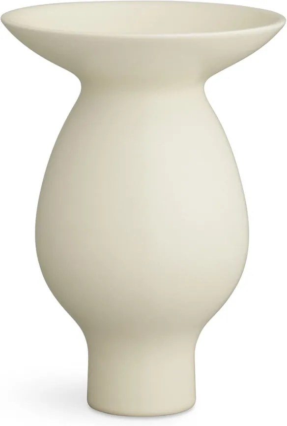 Krémovobiela keramická váza Kähler Design Kontur, výška 25 cm
