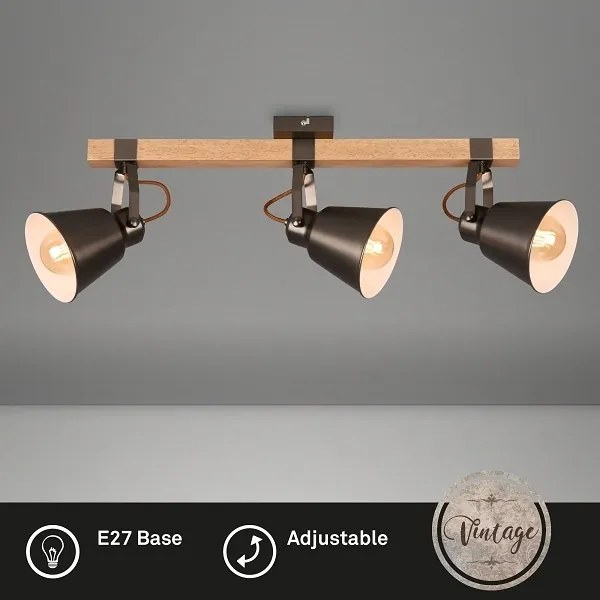 Bodové svietidlo RETRO 3xE27/40W/230V hnedé