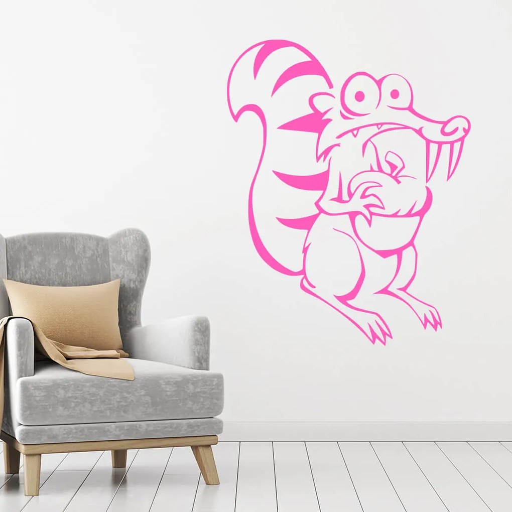 Veselá Stena Samolepka Veverička Scrat Farba: oranžová, Veľkosť: 100 x 79 cm
