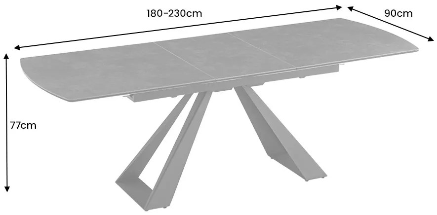 Rozťahovací keramický jedálenský stôl Kody 180-230 cm grafit