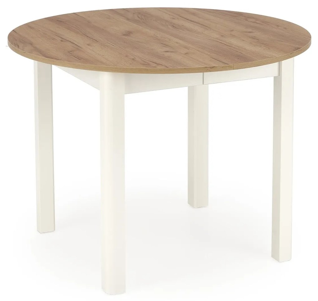 Jedálenský rozkladací stôl RINGO 102/142 cm dub remeselný zlatý/biely