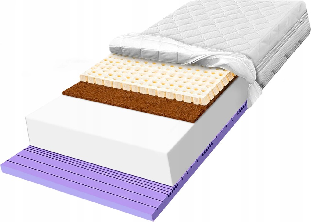 Matrac z peny 170x200 H2 latexový s kokosom 7 zón hypoalergénny 30 cm