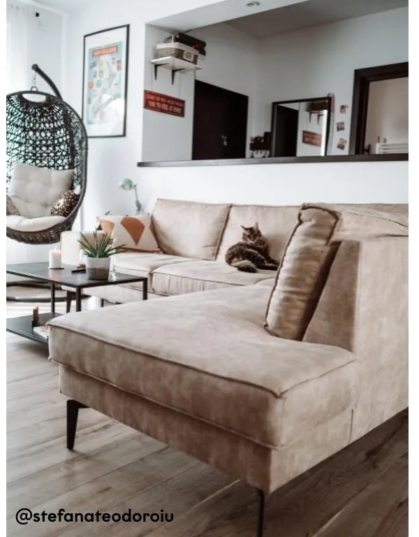 Svetlohnedá rohová sedacia súprava MICA Varianta: Ľavý roh