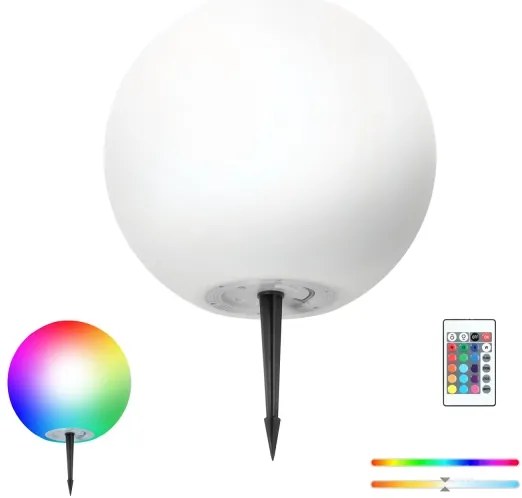 LED RGBW stmievateľná solárna lampa LED/5W/3,7V 3000K IP54 pr. 40 cm