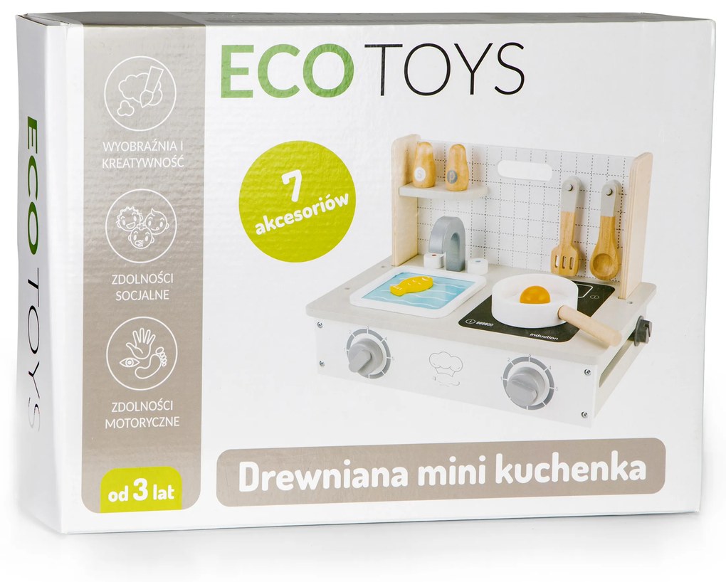 Drevený sporák s príslušenstvom mini kuchyňa ECOTOYS