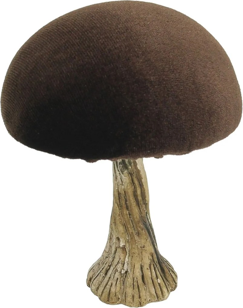 Dekorácia Velvet Mushroom 10 cm brown