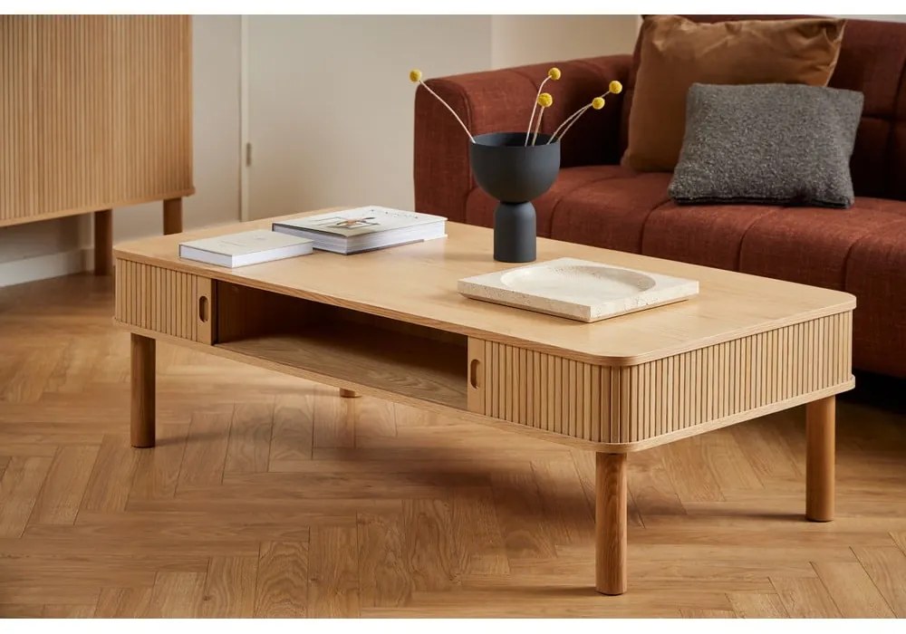 Konferenčný stolík v dekore duba v prírodnej farbe 70x130 cm Langley – Actona